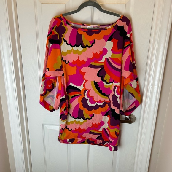 TRINK TURK FAN FAIRE TUNIC DRESS COVERUP SIZE LARGE - Picture 3 of 8